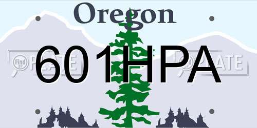 601HPA Oregon License Plate