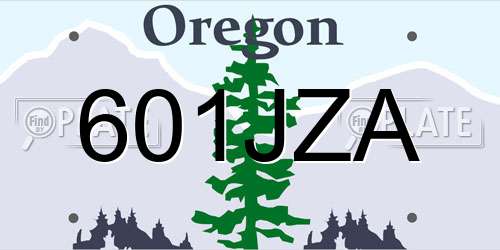 601JZA Oregon License Plate