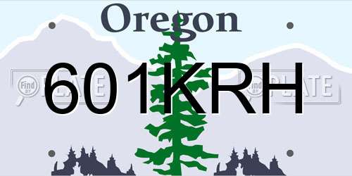 601KRH Oregon License Plate