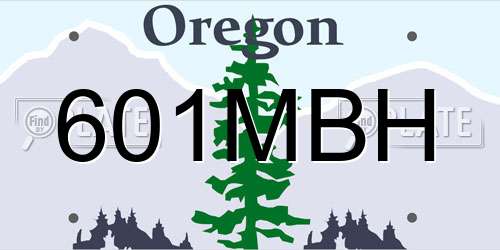 601MBH Oregon License Plate