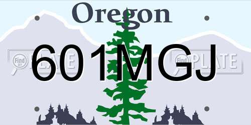 601MGJ Oregon License Plate