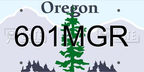 601MGR Oregon License Plate