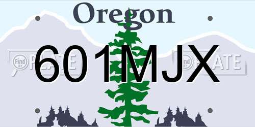 601MJX Oregon License Plate