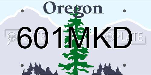 601MKD Oregon License Plate