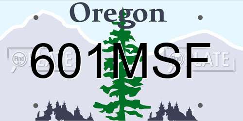 601MSF Oregon License Plate
