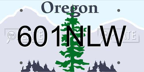 601NLW Oregon License Plate
