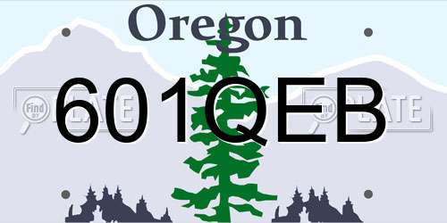 601QEB Oregon License Plate