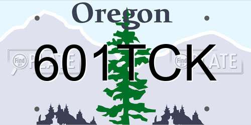601TCK Oregon License Plate