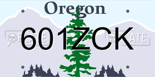 601ZCK Oregon License Plate
