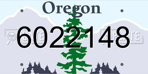 6022148 Oregon License Plate