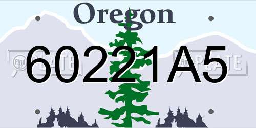 60221A5 Oregon License Plate