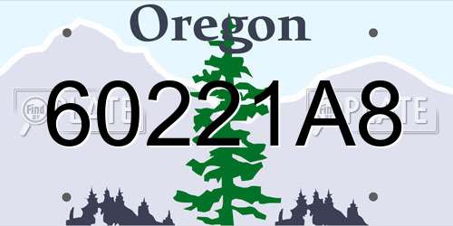 60221A8 Oregon License Plate