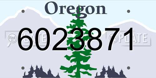 6023871 Oregon License Plate