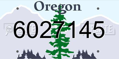 6027145 Oregon License Plate