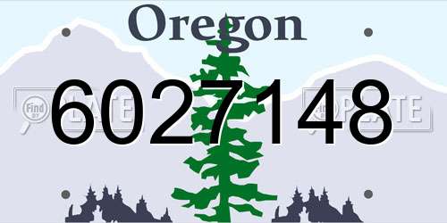6027148 Oregon License Plate