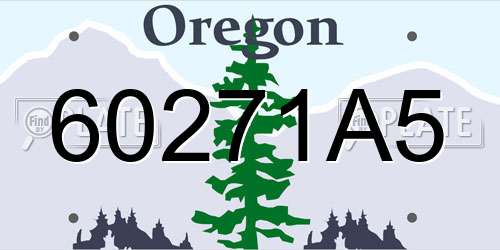 60271A5 Oregon License Plate