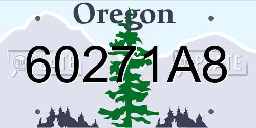 60271A8 Oregon License Plate