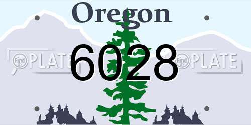 6028 Oregon License Plate