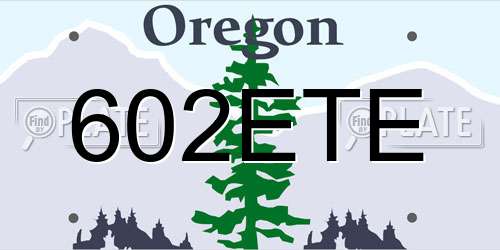 602ETE Oregon License Plate