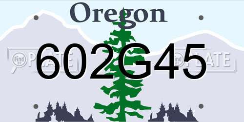 602G45 Oregon License Plate