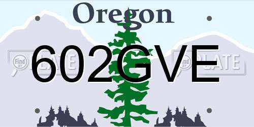 602GVE Oregon License Plate