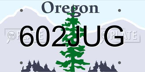602JUG Oregon License Plate