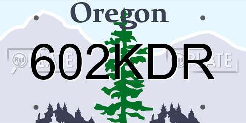 602KDR Oregon License Plate