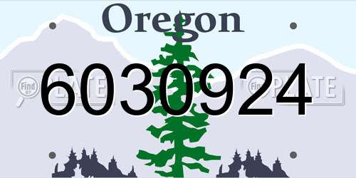 6030924 Oregon License Plate