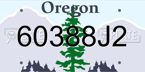 60388J2 Oregon License Plate
