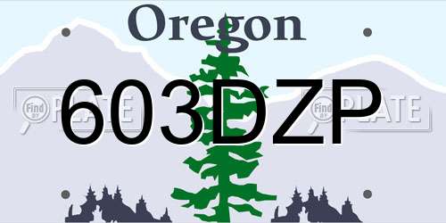 603DZP Oregon License Plate