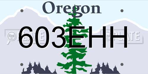 603EHH Oregon License Plate