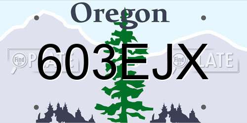 603EJX Oregon License Plate