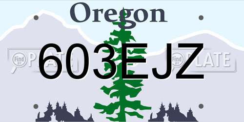 603EJZ Oregon License Plate