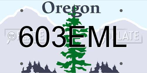 603EML Oregon License Plate