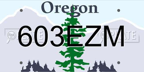 603EZM Oregon License Plate