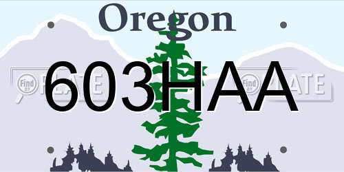 603HAA Oregon License Plate