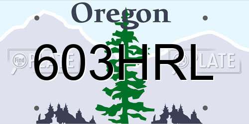 603HRL Oregon License Plate