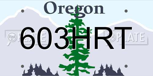 603HRT Oregon License Plate