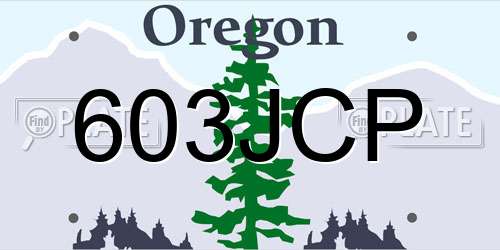603JCP Oregon License Plate