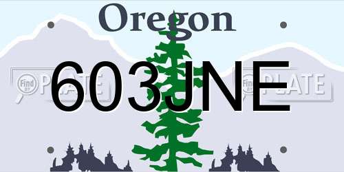 603JNE Oregon License Plate