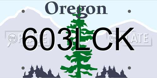 603LCK Oregon License Plate