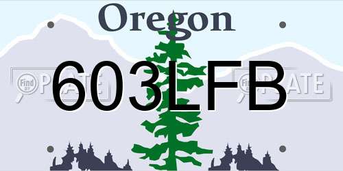 603LFB Oregon License Plate