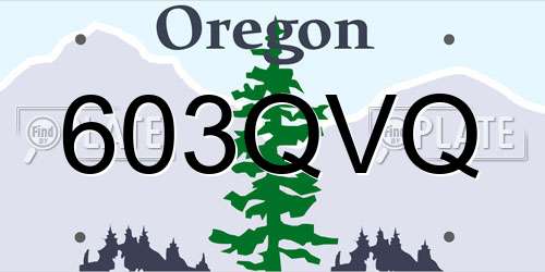 603QVQ Oregon License Plate