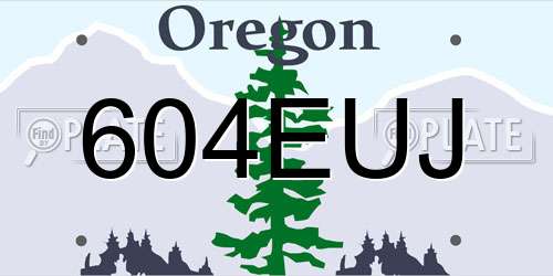 604EUJ Oregon License Plate