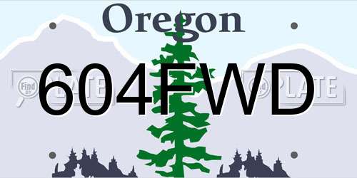 604FWD Oregon License Plate