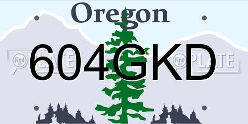 604GKD Oregon License Plate