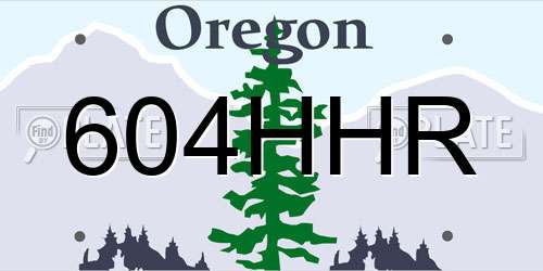 604HHR Oregon License Plate