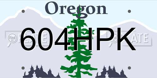 604HPK Oregon License Plate