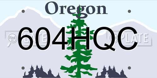 604HQC Oregon License Plate