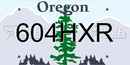 604HXR Oregon License Plate